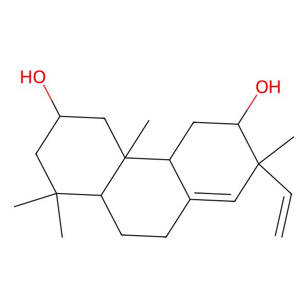 2D Structure of (3S,4aS,4bS,6R,7R,10aS)-7-ethenyl-1,1,4a,7-tetramethyl-3,4,4b,5,6,9,10,10a-octahydro-2H-phenanthrene-3,6-diol