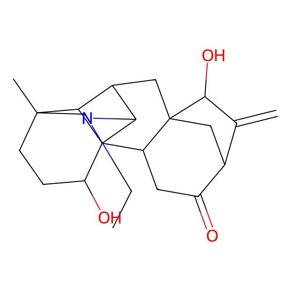 2D Structure of (1S,2R,5R,7R,8R,10S,11R,14S,17S,18R)-12-ethyl-7,17-dihydroxy-14-methyl-6-methylidene-12-azahexacyclo[8.7.1.15,8.01,11.02,8.014,18]nonadecan-4-one