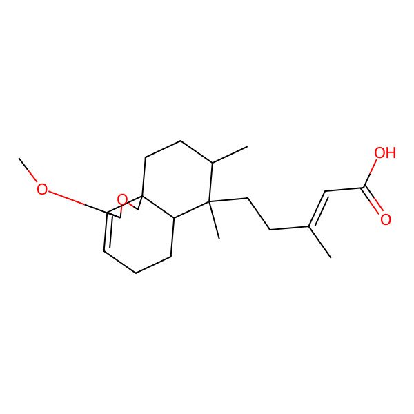 2D Structure of 5-(3-Methoxy-7,8-dimethyl-1,3,5,6,6a,8,9,10-octahydrobenzo[d][2]benzofuran-7-yl)-3-methylpent-2-enoic acid