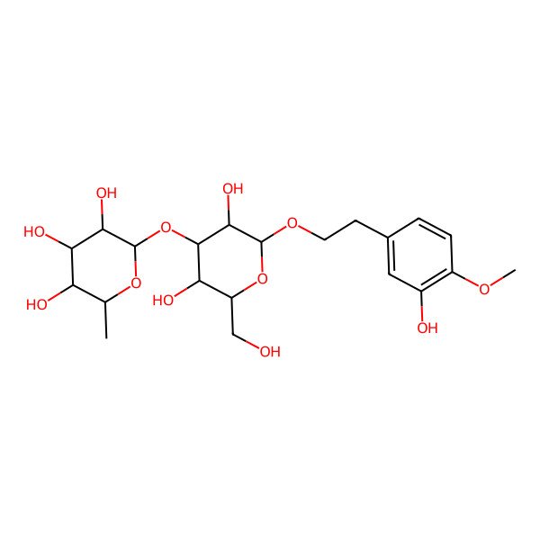 2D Structure of 2-[3,5-Dihydroxy-2-[2-(3-hydroxy-4-methoxyphenyl)ethoxy]-6-(hydroxymethyl)oxan-4-yl]oxy-6-methyloxane-3,4,5-triol