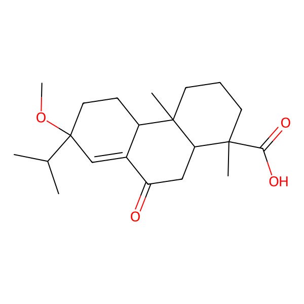 2D Structure of 7-Methoxy-1,4a-dimethyl-9-oxo-7-propan-2-yl-2,3,4,4b,5,6,10,10a-octahydrophenanthrene-1-carboxylic acid