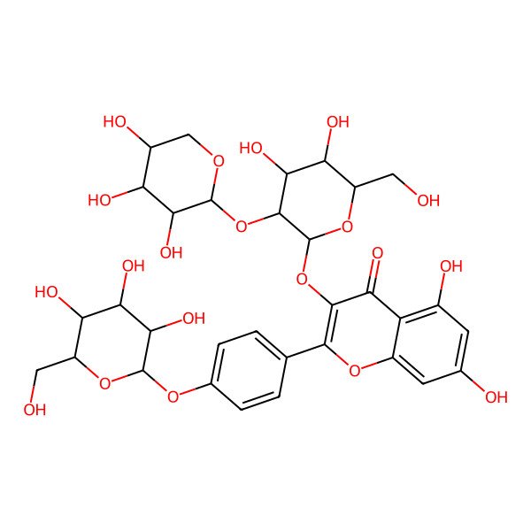 2D Structure of 3-[(2S,3R,4S,5S,6R)-4,5-dihydroxy-6-(hydroxymethyl)-3-[(2S,3R,4S,5R)-3,4,5-trihydroxyoxan-2-yl]oxyoxan-2-yl]oxy-5,7-dihydroxy-2-[4-[(2S,3R,4S,5S,6R)-3,4,5-trihydroxy-6-(hydroxymethyl)oxan-2-yl]oxyphenyl]chromen-4-one