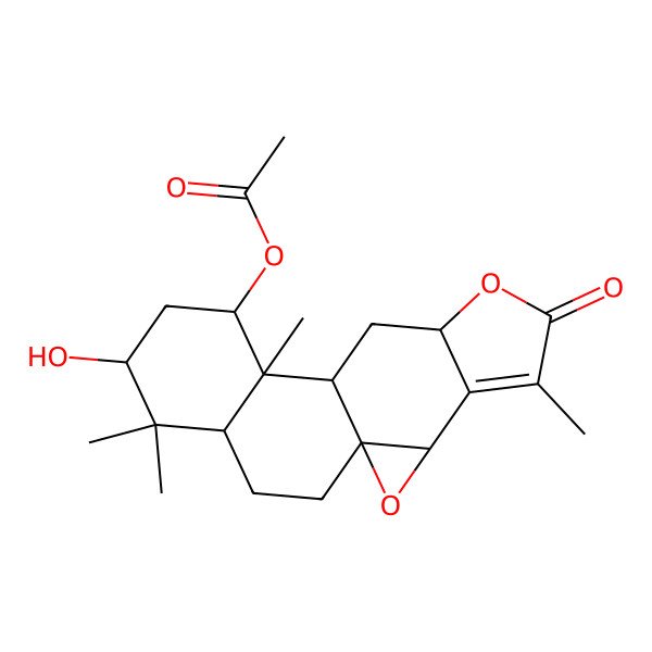 2D Structure of [(1S,3R,8R,10S,11R,12R,14R,16R)-14-hydroxy-5,11,15,15-tetramethyl-6-oxo-2,7-dioxapentacyclo[8.8.0.01,3.04,8.011,16]octadec-4-en-12-yl] acetate