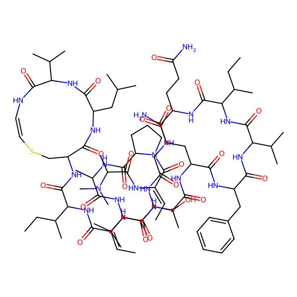 2D Structure of N-[1-[[1-[[1-[[5-amino-1-[[2-[[3-hydroxy-1-[[1-[[3-methyl-1-[[9-(2-methylpropyl)-5,8,11-trioxo-6-propan-2-yl-1-thia-4,7,10-triazacyclotridec-2-en-12-yl]amino]-1-oxopentan-2-yl]amino]-1-oxobut-2-en-2-yl]amino]-1-oxopropan-2-yl]amino]-2-oxoethyl]amino]-1,5-dioxopentan-2-yl]amino]-3-methyl-1-oxopentan-2-yl]amino]-3-methyl-1-oxobutan-2-yl]amino]-1-oxo-3-phenylpropan-2-yl]-2-[2-[[2-[2-[[1-[2-[2-(dimethylamino)propanoylamino]but-2-enoyl]pyrrolidine-2-carbonyl]amino]propanoylamino]-3-methylbutanoyl]amino]propanoylamino]pentanediamide