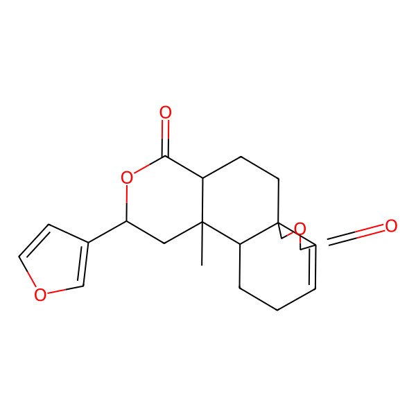 2D Structure of (1S,4S,7R,9R,10R)-7-(furan-3-yl)-9-methyl-6,16-dioxatetracyclo[8.7.0.01,14.04,9]heptadec-13-ene-5,15-dione