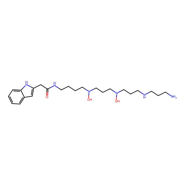 2D Structure of N-[4-[3-[3-(3-aminopropylamino)propyl-hydroxyamino]propyl-hydroxyamino]butyl]-2-(1H-indol-2-yl)acetamide