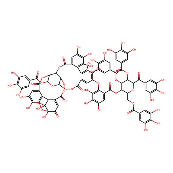 2D Structure of [6-(3,4,5-Trihydroxybenzoyl)-4,5-bis[(3,4,5-trihydroxybenzoyl)oxy]-2-[(3,4,5-trihydroxybenzoyl)oxymethyl]oxan-3-yl] 2-[[1,14,15,16,19,20,35,36,40,40-decahydroxy-2,5,11,24,32-pentaoxo-29-(3,4,5-trihydroxybenzoyl)oxy-6,7,10,25,28,31,41-heptaoxaoctacyclo[35.3.1.04,39.08,27.09,30.012,17.018,23.033,38]hentetraconta-3,12,14,16,18,20,22,33,35,37-decaen-21-yl]oxy]-3,4,5-trihydroxybenzoate