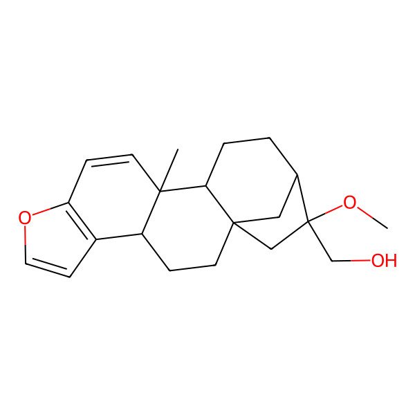 2D Structure of [(1S,4S,12S,13R,16R,17R)-17-methoxy-12-methyl-8-oxapentacyclo[14.2.1.01,13.04,12.05,9]nonadeca-5(9),6,10-trien-17-yl]methanol