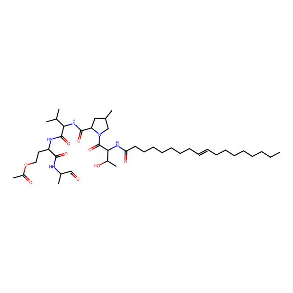 2D Structure of [(3S)-3-[[(2S)-2-[[(2S,4R)-1-[(2S,3R)-3-hydroxy-2-(octadec-9-enoylamino)butanoyl]-4-methylpyrrolidine-2-carbonyl]amino]-3-methylbutanoyl]amino]-4-oxo-4-[[(2S)-1-oxopropan-2-yl]amino]butyl] acetate