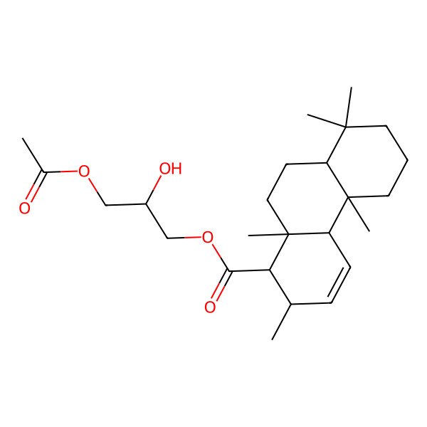 2D Structure of (3-acetyloxy-2-hydroxypropyl) 2,4b,8,8,10a-pentamethyl-2,4a,5,6,7,8a,9,10-octahydro-1H-phenanthrene-1-carboxylate