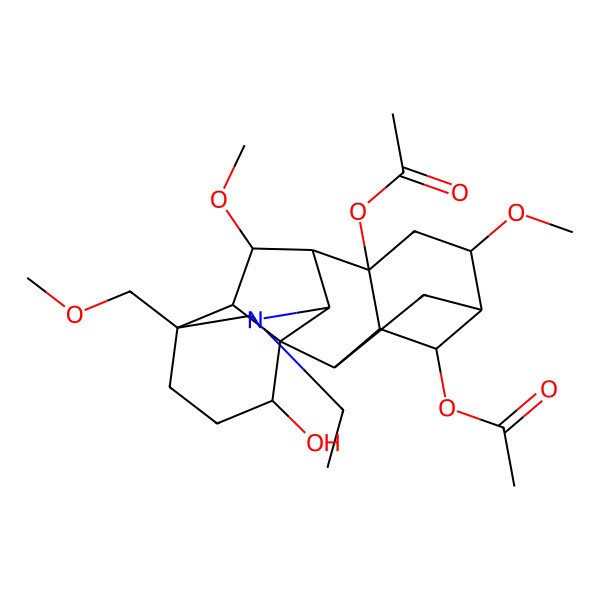 2D Structure of [(1S,2R,3R,4S,5R,6S,8R,9R,10R,13S,16S,17R,18R)-8-acetyloxy-11-ethyl-16-hydroxy-6,18-dimethoxy-13-(methoxymethyl)-11-azahexacyclo[7.7.2.12,5.01,10.03,8.013,17]nonadecan-4-yl] acetate