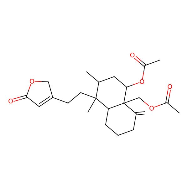 2D Structure of [(4aR,5S,7R,8S,8aR)-5-acetyloxy-7,8-dimethyl-4-methylidene-8-[2-(5-oxo-2H-furan-3-yl)ethyl]-2,3,5,6,7,8a-hexahydro-1H-naphthalen-4a-yl]methyl acetate