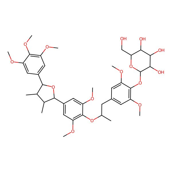 2D Structure of 2-[4-[2-[4-[3,4-Dimethyl-5-(3,4,5-trimethoxyphenyl)oxolan-2-yl]-2,6-dimethoxyphenoxy]propyl]-2,6-dimethoxyphenoxy]-6-(hydroxymethyl)oxane-3,4,5-triol