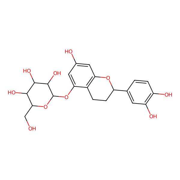 2D Structure of 2-[[2-(3,4-dihydroxyphenyl)-7-hydroxy-3,4-dihydro-2H-chromen-5-yl]oxy]-6-(hydroxymethyl)oxane-3,4,5-triol
