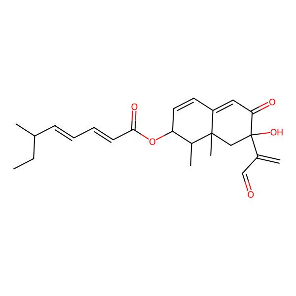2D Structure of [7-hydroxy-1,8a-dimethyl-6-oxo-7-(3-oxoprop-1-en-2-yl)-2,8-dihydro-1H-naphthalen-2-yl] 6-methylocta-2,4-dienoate