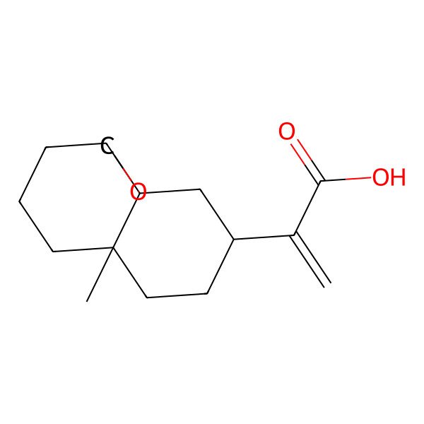 2D Structure of 2-[(2aS,5aR,8R,9aR)-5a-methyl-2a,3,4,5,6,7,8,9-octahydro-2H-naphtho[8a,1-b]oxet-8-yl]prop-2-enoic acid