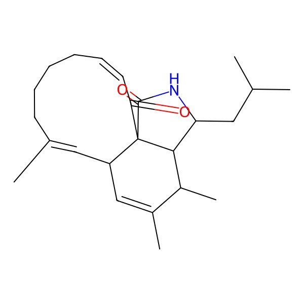 2D Structure of (1S,3Z,9Z,11S,14S,15R,16S)-9,13,14-trimethyl-16-(2-methylpropyl)-17-azatricyclo[9.7.0.01,15]octadeca-3,9,12-triene-2,18-dione