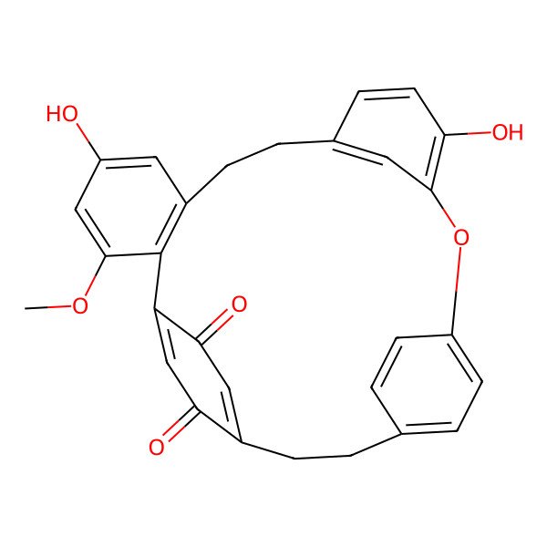 2D Structure of 5,13-Dihydroxy-3-methoxy-15-oxapentacyclo[20.2.2.216,19.110,14.02,7]nonacosa-1(24),2(7),3,5,10(29),11,13,16,18,22(26),27-undecaene-23,25-dione