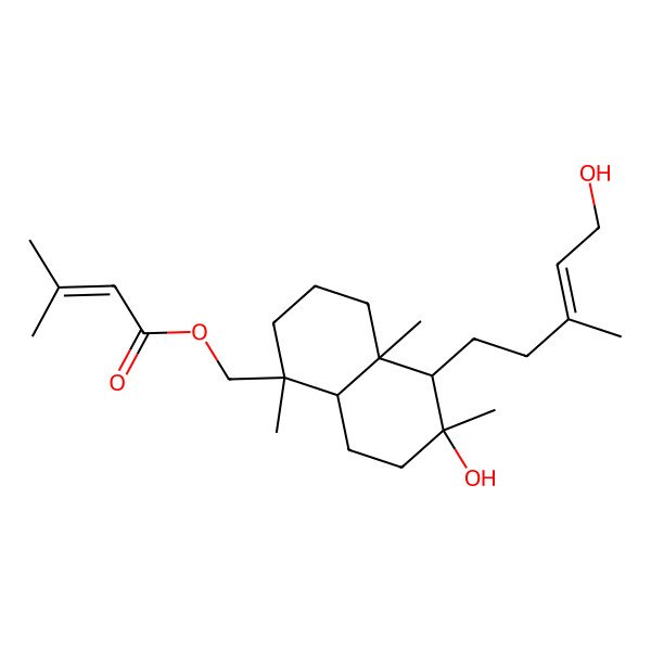 2D Structure of [6-hydroxy-5-(5-hydroxy-3-methylpent-3-enyl)-1,4a,6-trimethyl-3,4,5,7,8,8a-hexahydro-2H-naphthalen-1-yl]methyl 3-methylbut-2-enoate