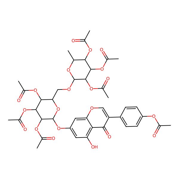 2D Structure of [4,5-Diacetyloxy-2-methyl-6-[[3,4,5-triacetyloxy-6-[3-(4-acetyloxyphenyl)-5-hydroxy-4-oxochromen-7-yl]oxyoxan-2-yl]methoxy]oxan-3-yl] acetate