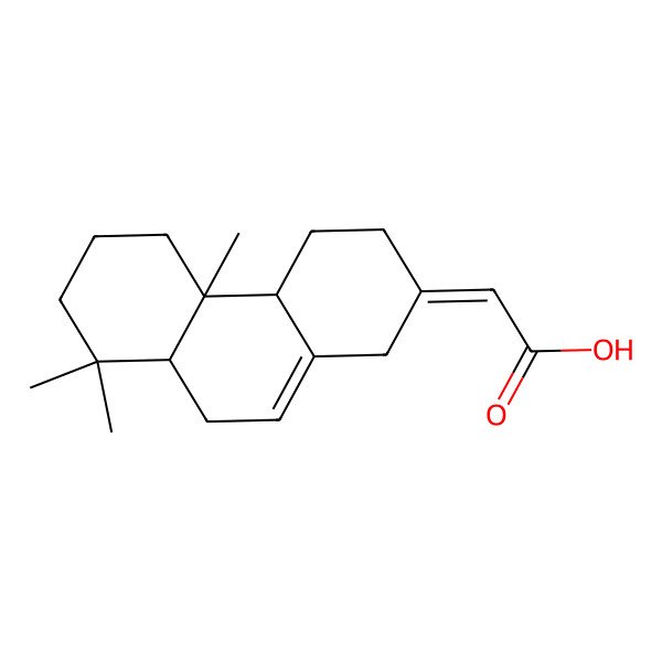 2D Structure of (2Z)-2-[(4aR,4bR,8aR)-4b,8,8-trimethyl-3,4,4a,5,6,7,8a,9-octahydro-1H-phenanthren-2-ylidene]acetic acid