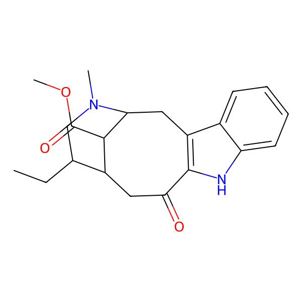 2D Structure of methyl (1S,14S,15S,18R)-15-ethyl-17-methyl-12-oxo-10,17-diazatetracyclo[12.3.1.03,11.04,9]octadeca-3(11),4,6,8-tetraene-18-carboxylate