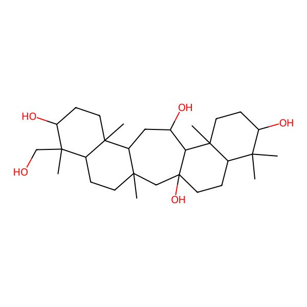 2D Structure of 7-(Hydroxymethyl)-3,7,11,16,20,20-hexamethylpentacyclo[13.8.0.03,12.06,11.016,21]tricosane-1,8,14,19-tetrol