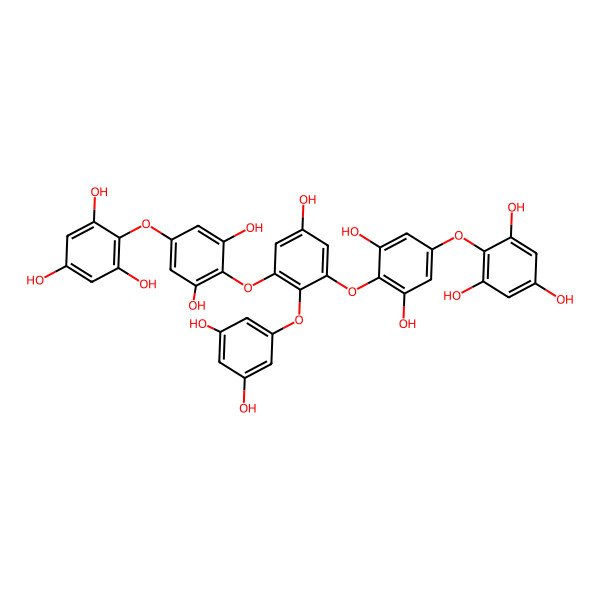 2D Structure of 2-[4-[2-(3,5-Dihydroxyphenoxy)-3-[2,6-dihydroxy-4-(2,4,6-trihydroxyphenoxy)phenoxy]-5-hydroxyphenoxy]-3,5-dihydroxyphenoxy]benzene-1,3,5-triol