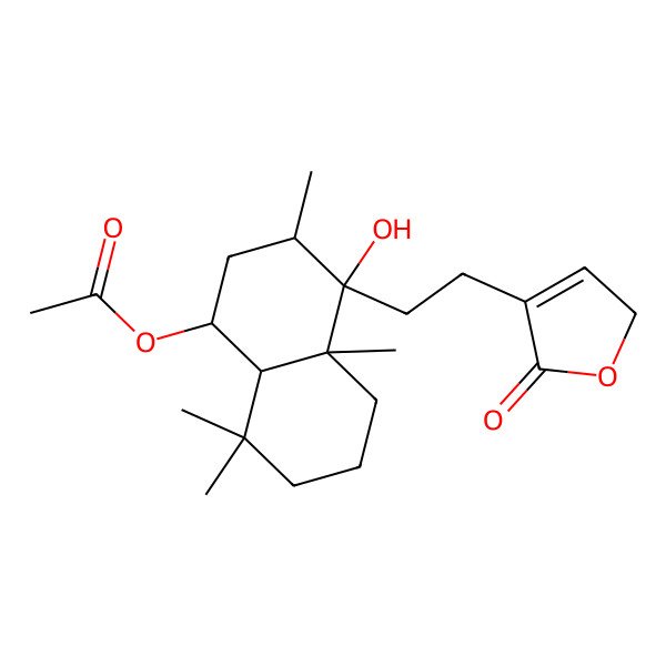 2D Structure of [(1S,3S,4S,4aR,8aR)-4-hydroxy-3,4a,8,8-tetramethyl-4-[2-(5-oxo-2H-furan-4-yl)ethyl]-2,3,5,6,7,8a-hexahydro-1H-naphthalen-1-yl] acetate