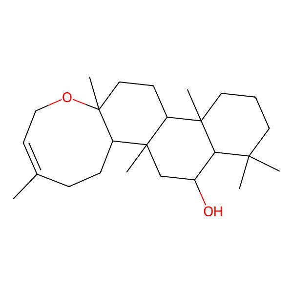 2D Structure of (1R,2S,5Z,9S,12R,13R,18S,19S)-1,5,9,13,17,17-hexamethyl-8-oxatetracyclo[10.8.0.02,9.013,18]icos-5-en-19-ol