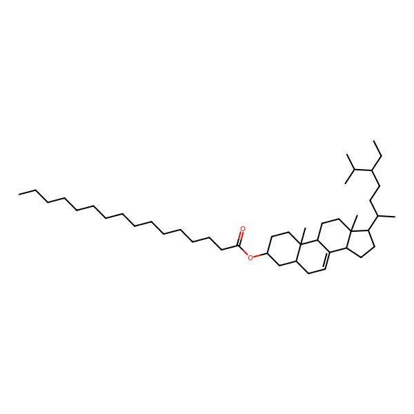 2D Structure of [(3S,5S,9S,10S,13R,14R,17R)-17-[(2R,5S)-5-ethyl-6-methylheptan-2-yl]-10,13-dimethyl-2,3,4,5,6,9,11,12,14,15,16,17-dodecahydro-1H-cyclopenta[a]phenanthren-3-yl] hexadecanoate