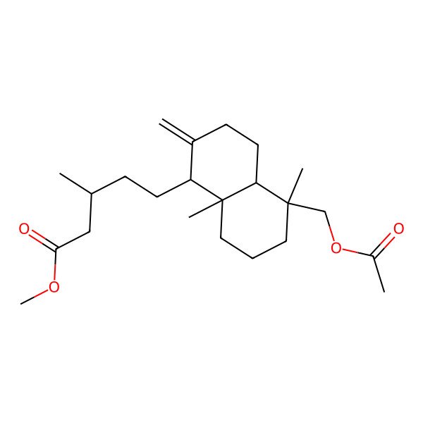 2D Structure of methyl 5-[5-(acetyloxymethyl)-5,8a-dimethyl-2-methylidene-3,4,4a,6,7,8-hexahydro-1H-naphthalen-1-yl]-3-methylpentanoate