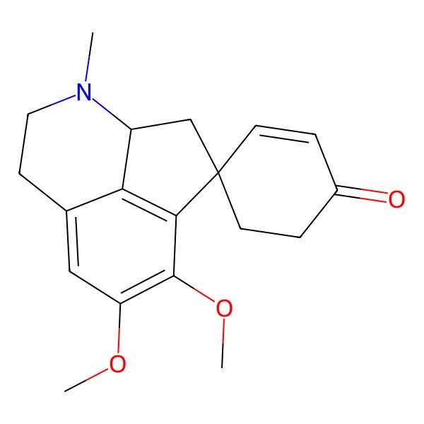 2D Structure of 10,11-Dimethoxy-5-methylspiro[5-azatricyclo[6.3.1.04,12]dodeca-1(12),8,10-triene-2,4'-cyclohex-2-ene]-1'-one