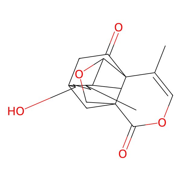2D Structure of (1S,4S,5S,6R,9S,10R,13S)-9-hydroxy-5,6,14-trimethyl-3,16-dioxapentacyclo[8.7.1.01,13.04,13.05,10]octadec-14-ene-12,17-dione