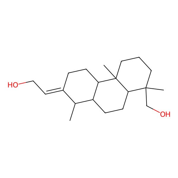 2D Structure of (2Z)-2-[(1R,4aS,4bR,8R,8aR,10aS)-8-(hydroxymethyl)-1,4b,8-trimethyl-3,4,4a,5,6,7,8a,9,10,10a-decahydro-1H-phenanthren-2-ylidene]ethanol