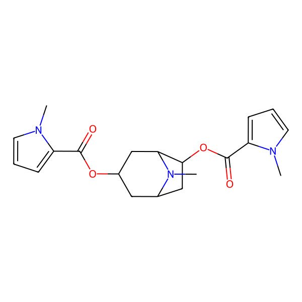 2D Structure of [(1R,3R,5S,6R)-8-methyl-6-(1-methylpyrrole-2-carbonyl)oxy-8-azabicyclo[3.2.1]octan-3-yl] 1-methylpyrrole-2-carboxylate