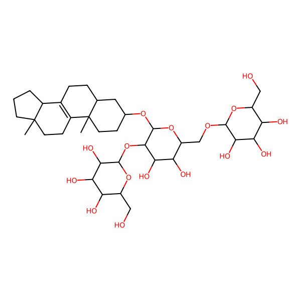 2D Structure of 2-[[6-[(10,13-dimethyl-2,3,4,5,6,7,11,12,14,15,16,17-dodecahydro-1H-cyclopenta[a]phenanthren-3-yl)oxy]-3,4-dihydroxy-5-[3,4,5-trihydroxy-6-(hydroxymethyl)oxan-2-yl]oxyoxan-2-yl]methoxy]-6-(hydroxymethyl)oxane-3,4,5-triol