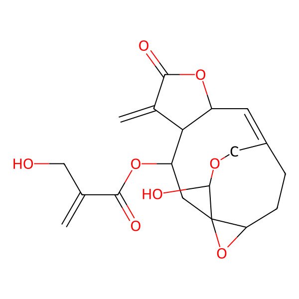 2D Structure of [(1S,3S,4S,8S,9Z,13S,15S)-15-hydroxy-5-methylidene-6-oxo-7,14,16-trioxatetracyclo[8.4.3.01,13.04,8]heptadec-9-en-3-yl] 2-(hydroxymethyl)prop-2-enoate