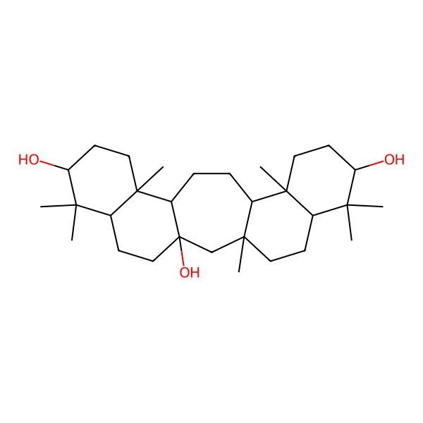2D Structure of (1S,3S,8S,11R,15R,21R)-3,7,7,11,16,20,20-heptamethylpentacyclo[13.8.0.03,12.06,11.016,21]tricosane-1,8,19-triol