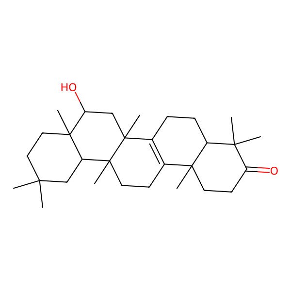 2D Structure of (4aR,6aS,6bS,8R,8aS,12aS,14bS)-8-hydroxy-4,4,6a,6b,8a,11,11,14b-octamethyl-2,4a,5,6,7,8,9,10,12,12a,13,14-dodecahydro-1H-picen-3-one