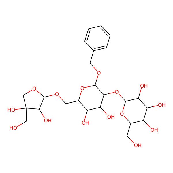 2D Structure of (2S,3R,4S,5S,6R)-2-[(2R,3R,4S,5S,6R)-6-[[(2R,3R,4R)-3,4-dihydroxy-4-(hydroxymethyl)oxolan-2-yl]oxymethyl]-4,5-dihydroxy-2-phenylmethoxyoxan-3-yl]oxy-6-(hydroxymethyl)oxane-3,4,5-triol