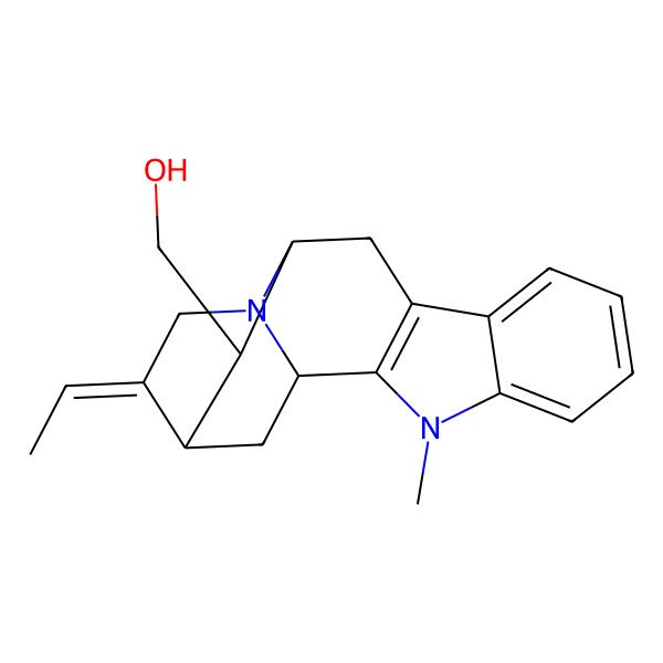 2D Structure of [(1S,12S,13S,14R,15E)-15-ethylidene-3-methyl-3,17-diazapentacyclo[12.3.1.02,10.04,9.012,17]octadeca-2(10),4,6,8-tetraen-13-yl]methanol