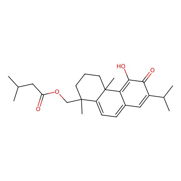2D Structure of [(1S,4aS)-5-hydroxy-1,4a-dimethyl-6-oxo-7-propan-2-yl-3,4-dihydro-2H-phenanthren-1-yl]methyl 3-methylbutanoate