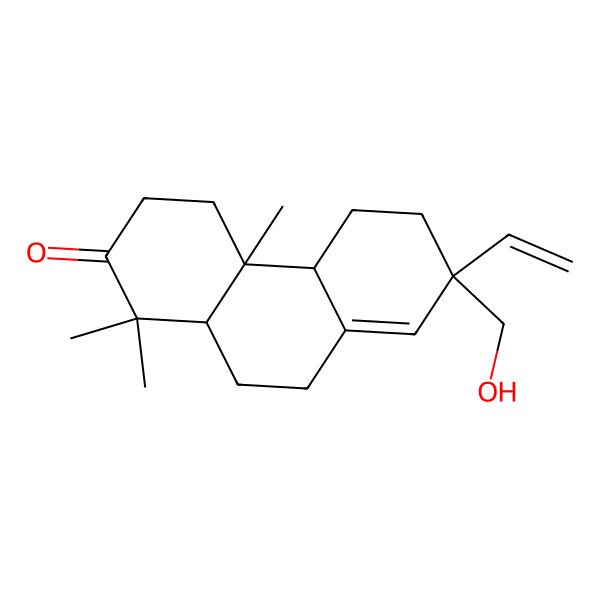 2D Structure of (4aS,4bR,7S,10aS)-7-ethenyl-7-(hydroxymethyl)-1,1,4a-trimethyl-3,4,4b,5,6,9,10,10a-octahydrophenanthren-2-one 2D Structure of (4aS,4bR,7S,10aS)-7-ethenyl-7-(hydroxymethyl)-1,1,4a-trimethyl-3,4,4b,5,6,9,10,10a-octahydrophenanthren-2-one