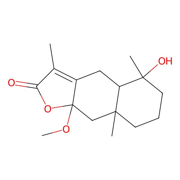 2D Structure of (4aS,5S,8aS,9aR)-5-hydroxy-9a-methoxy-3,5,8a-trimethyl-4,4a,6,7,8,9-hexahydrobenzo[f][1]benzofuran-2-one