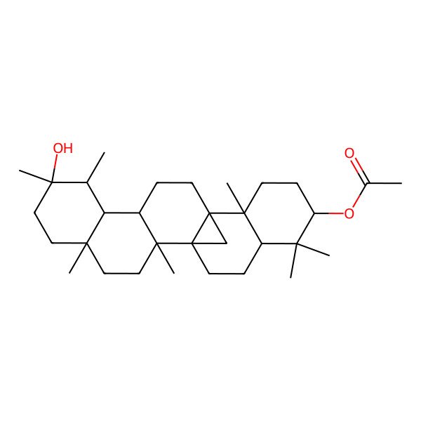 2D Structure of (8-Hydroxy-2,5,8,9,15,19,19-heptamethyl-18-hexacyclo[12.8.1.01,14.02,11.05,10.015,20]tricosanyl) acetate
