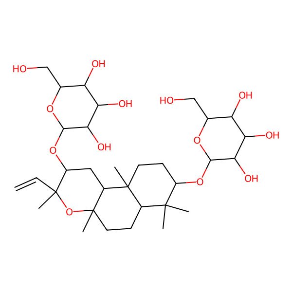 2D Structure of 2-[[3-ethenyl-3,4a,7,7,10a-pentamethyl-2-[3,4,5-trihydroxy-6-(hydroxymethyl)oxan-2-yl]oxy-2,5,6,6a,8,9,10,10b-octahydro-1H-benzo[f]chromen-8-yl]oxy]-6-(hydroxymethyl)oxane-3,4,5-triol