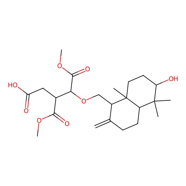 2D Structure of (3S,4R)-4-[[(1S,4aR,6S,8aS)-6-hydroxy-5,5,8a-trimethyl-2-methylidene-3,4,4a,6,7,8-hexahydro-1H-naphthalen-1-yl]methoxy]-5-methoxy-3-methoxycarbonyl-5-oxopentanoic acid