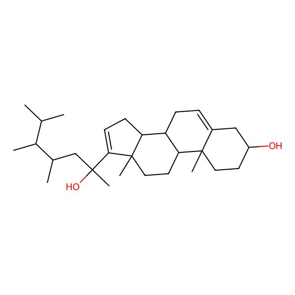 2D Structure of 17-(2-hydroxy-4,5,6-trimethylheptan-2-yl)-10,13-dimethyl-2,3,4,7,8,9,11,12,14,15-decahydro-1H-cyclopenta[a]phenanthren-3-ol