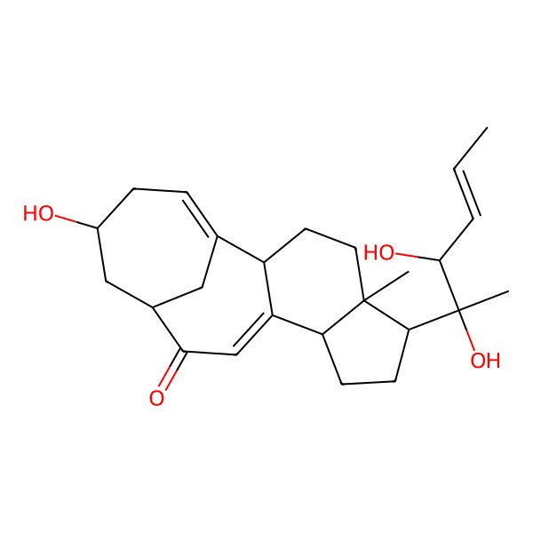 2D Structure of (2R,5S,6S,9R,13S,15S)-6-[(E,2R,3S)-2,3-dihydroxyhex-4-en-2-yl]-15-hydroxy-5-methyltetracyclo[11.4.1.02,10.05,9]octadeca-1(17),10-dien-12-one